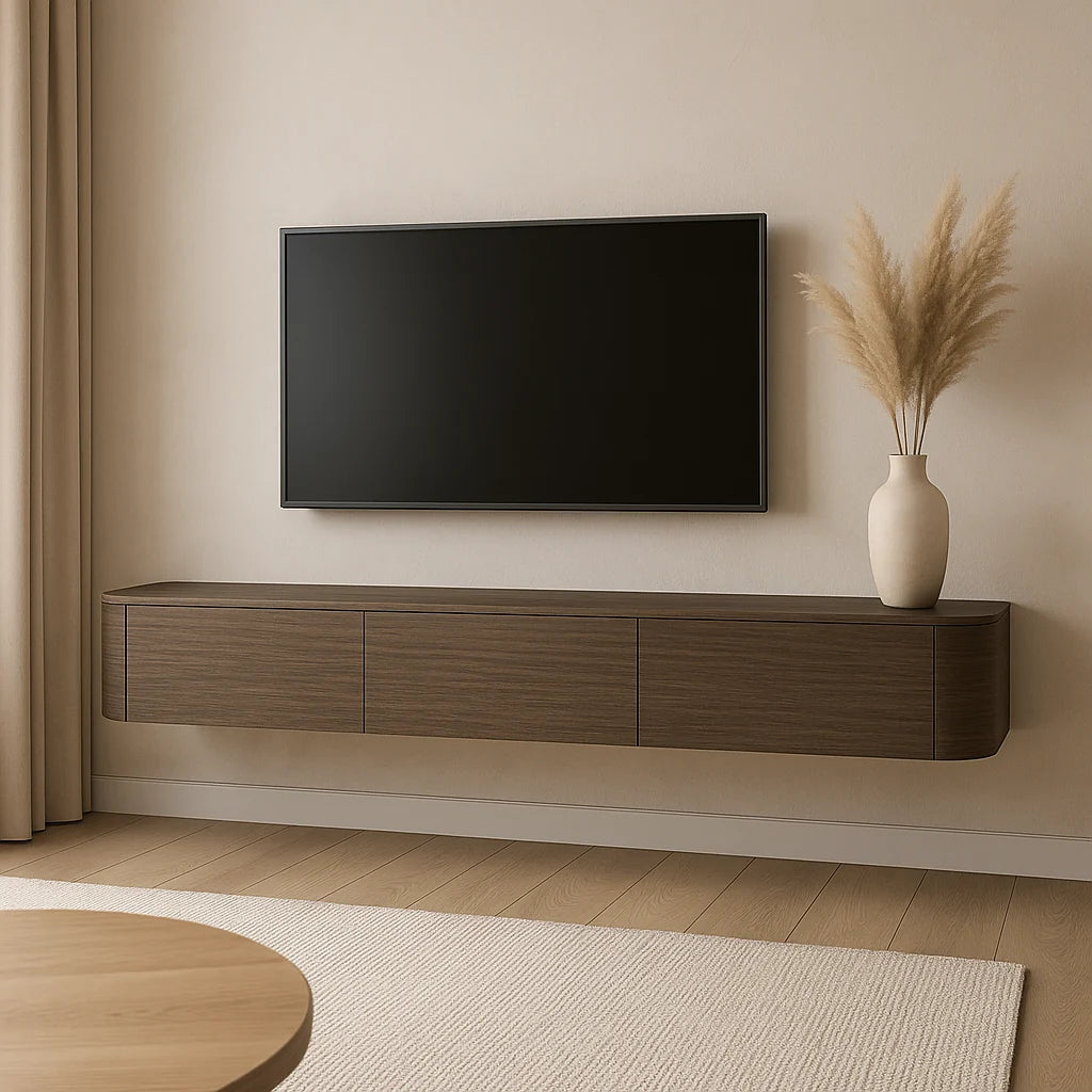Japandi TV kast - Walnoot 220cm